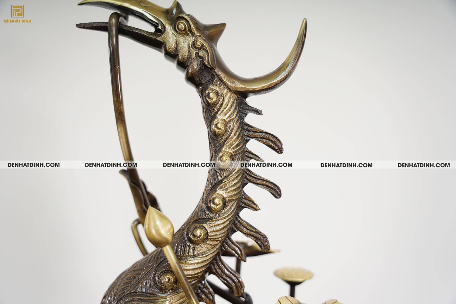 Bộ Ngũ Sự Họa Tiết Song Long Chầu Nguyệt & Nắp Cuốn Thư Cao 57cm - 65cm - Ảnh 14