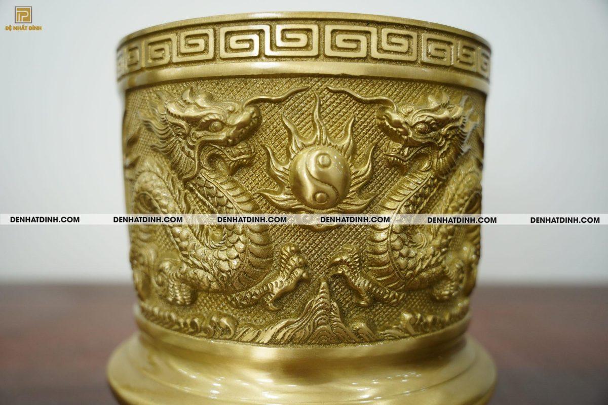 Bát hương bằng đồng Catut đường kính từ 14cm đến 35cm màu vàng đồng - Ảnh 3