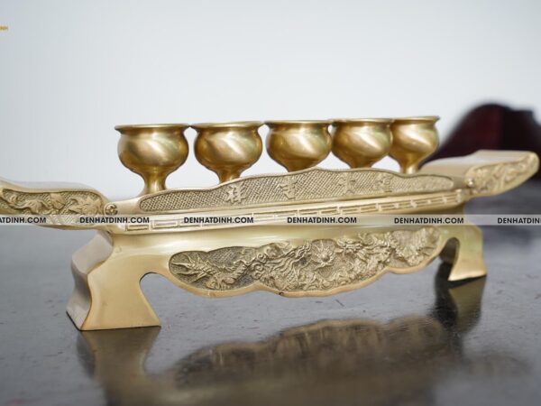 Alternative view of Khay chén 5 màu vàng mộc đồng catut