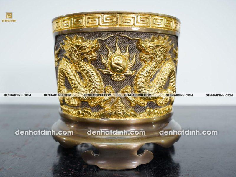 Bát hương bằng đồng Catut dát vàng điểm đường kính từ 14cm đến 35cm