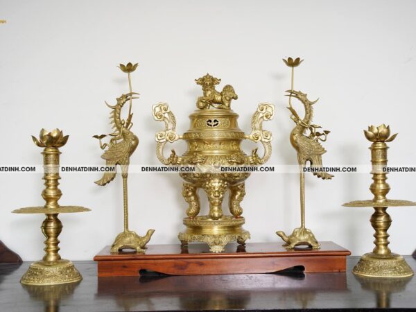 Bộ Ngũ Sự Song Long 65 cm Ngũ Phúc Lâm Môn - Màu Nguyên Chất