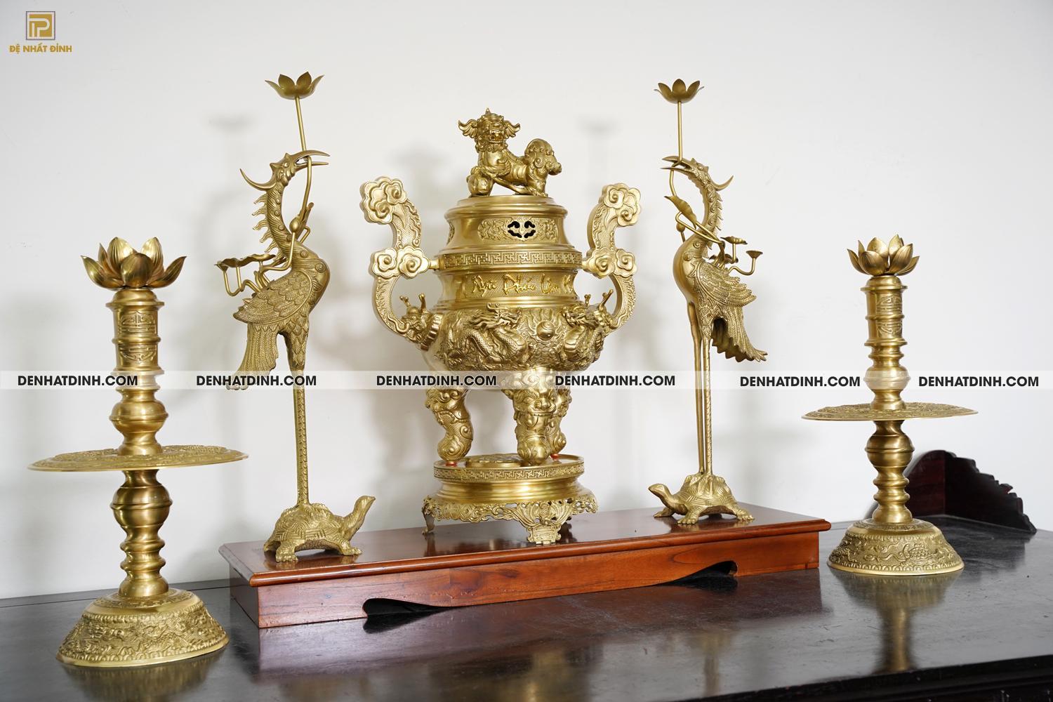 Bộ Ngũ Sự Song Long 65 cm Ngũ Phúc Lâm Môn - Màu Nguyên Chất - Ảnh 3