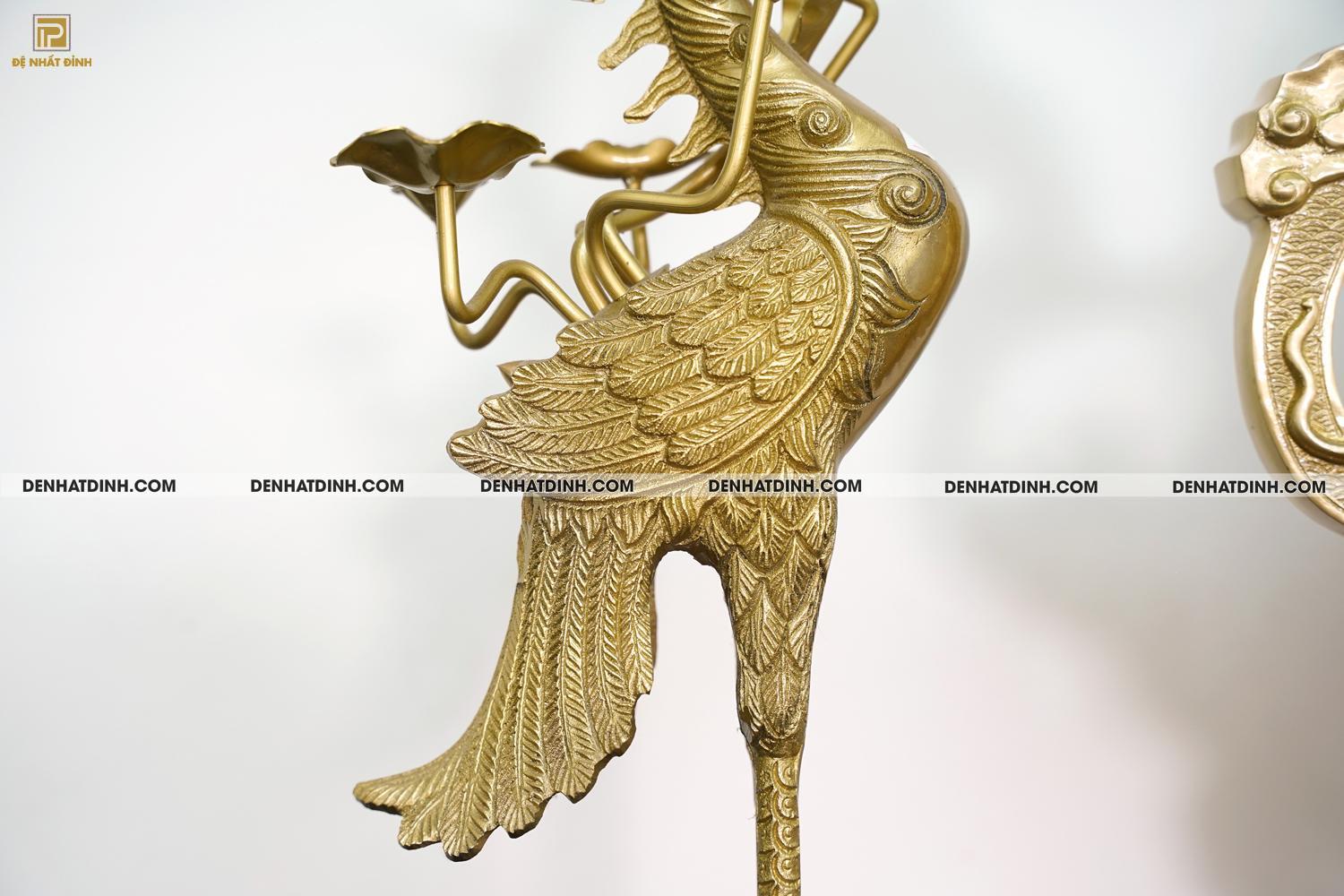 Bộ đỉnh đồng ngũ sự Song Long Tứ Linh Phụng Gia Tiên 65cm - Màu đồng Catut - Ảnh 12