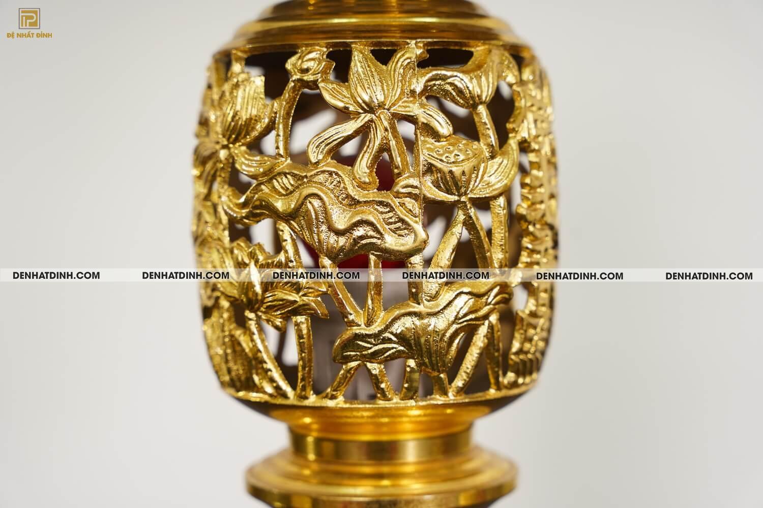 Đèn thờ điện dát vàng 24k cao 42cm, 44cm, 52cm, 57cm - Ảnh 7