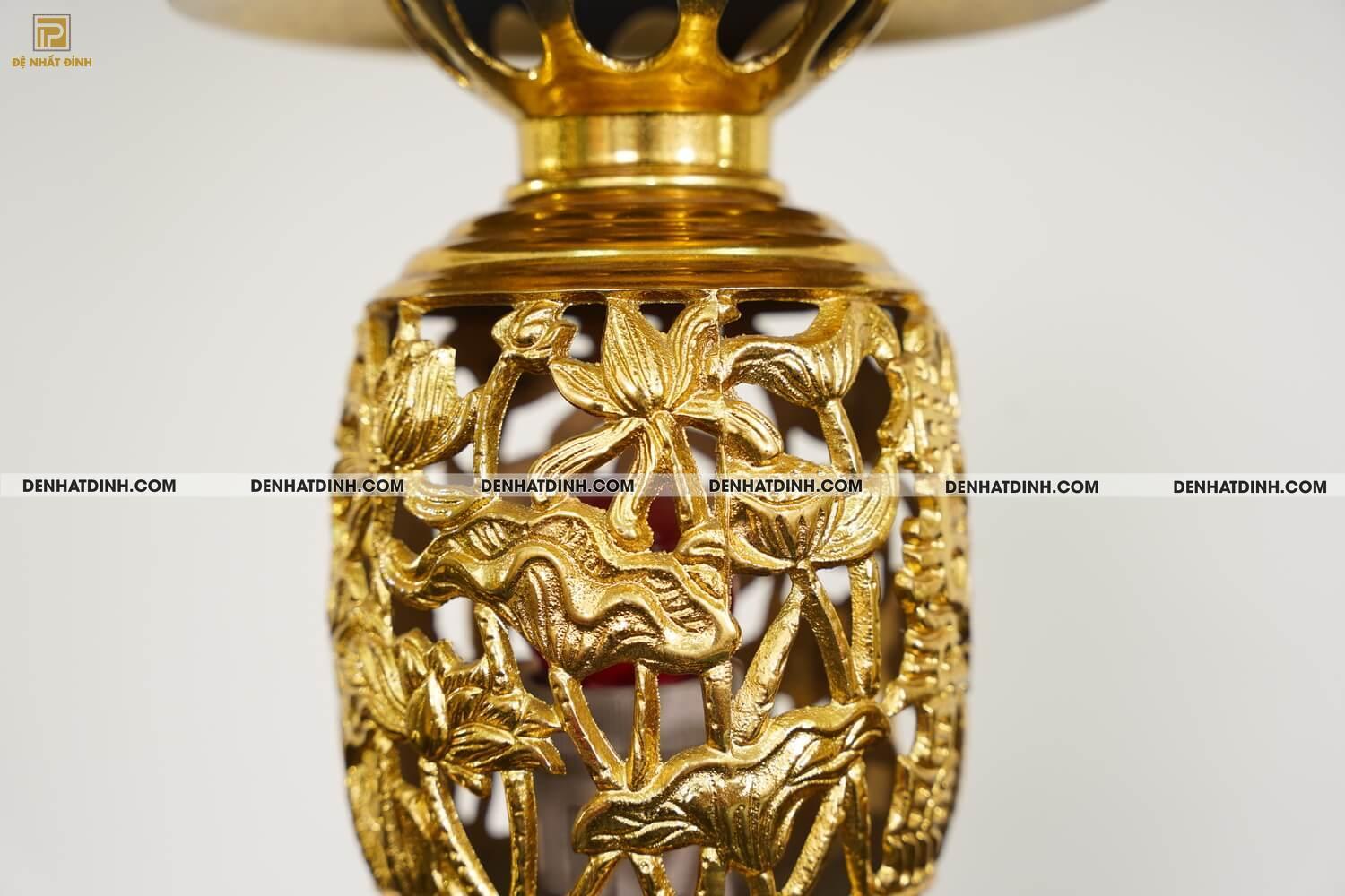 Đèn thờ điện dát vàng 24k cao 42cm, 44cm, 52cm, 57cm - Ảnh 6