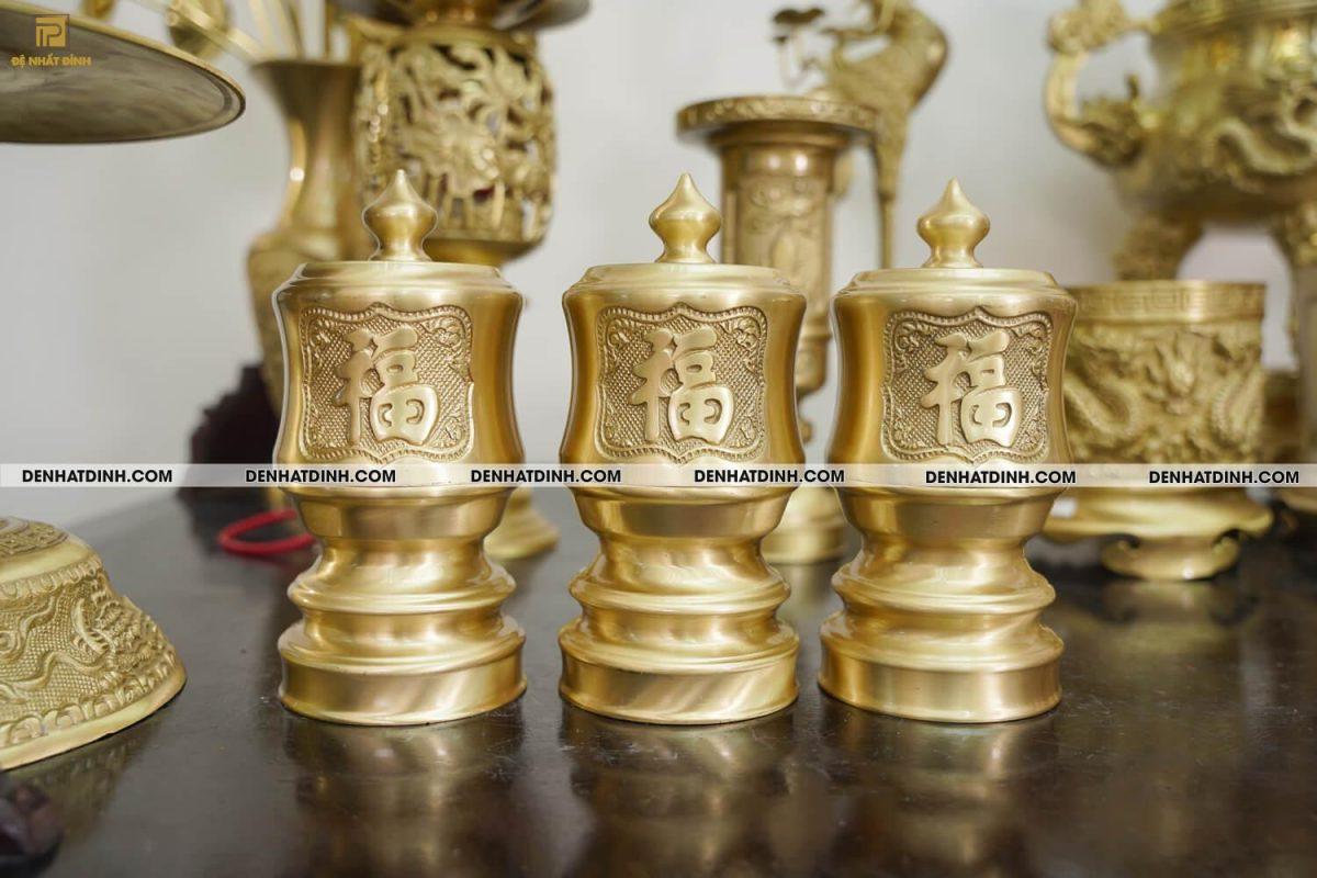 Bộ đỉnh thờ đầy đủ gồm đỉnh đồng song long 65cm 36kg mẫu 3 màu đồng mộc cùng phụ kiện đầy đủ - Ảnh 10
