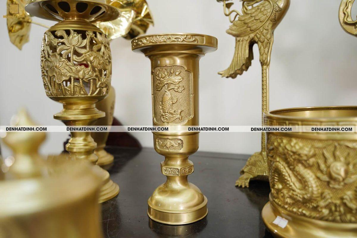 Bộ đỉnh thờ đầy đủ gồm đỉnh đồng song long 65cm 36kg mẫu 3 màu đồng mộc cùng phụ kiện đầy đủ - Ảnh 6