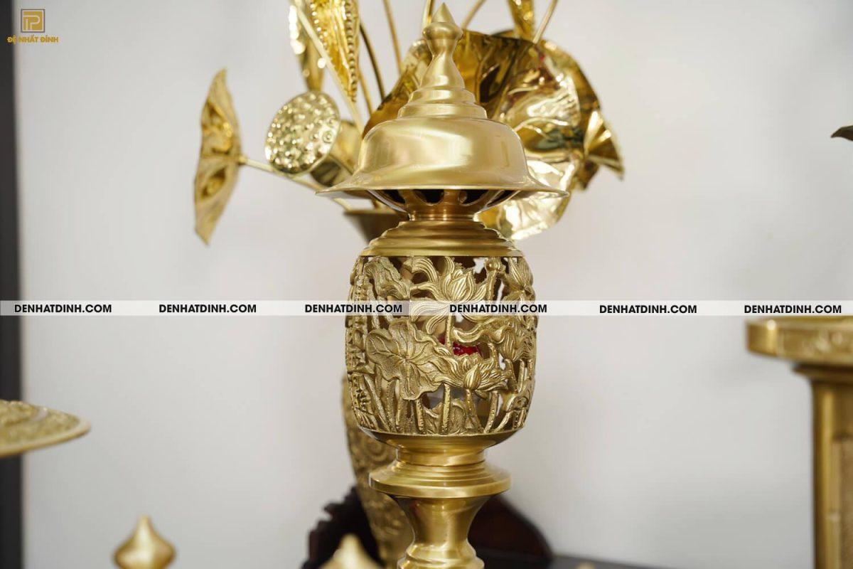 Bộ đỉnh thờ đầy đủ gồm đỉnh đồng song long 65cm 36kg mẫu 3 màu đồng mộc cùng phụ kiện đầy đủ - Ảnh 14
