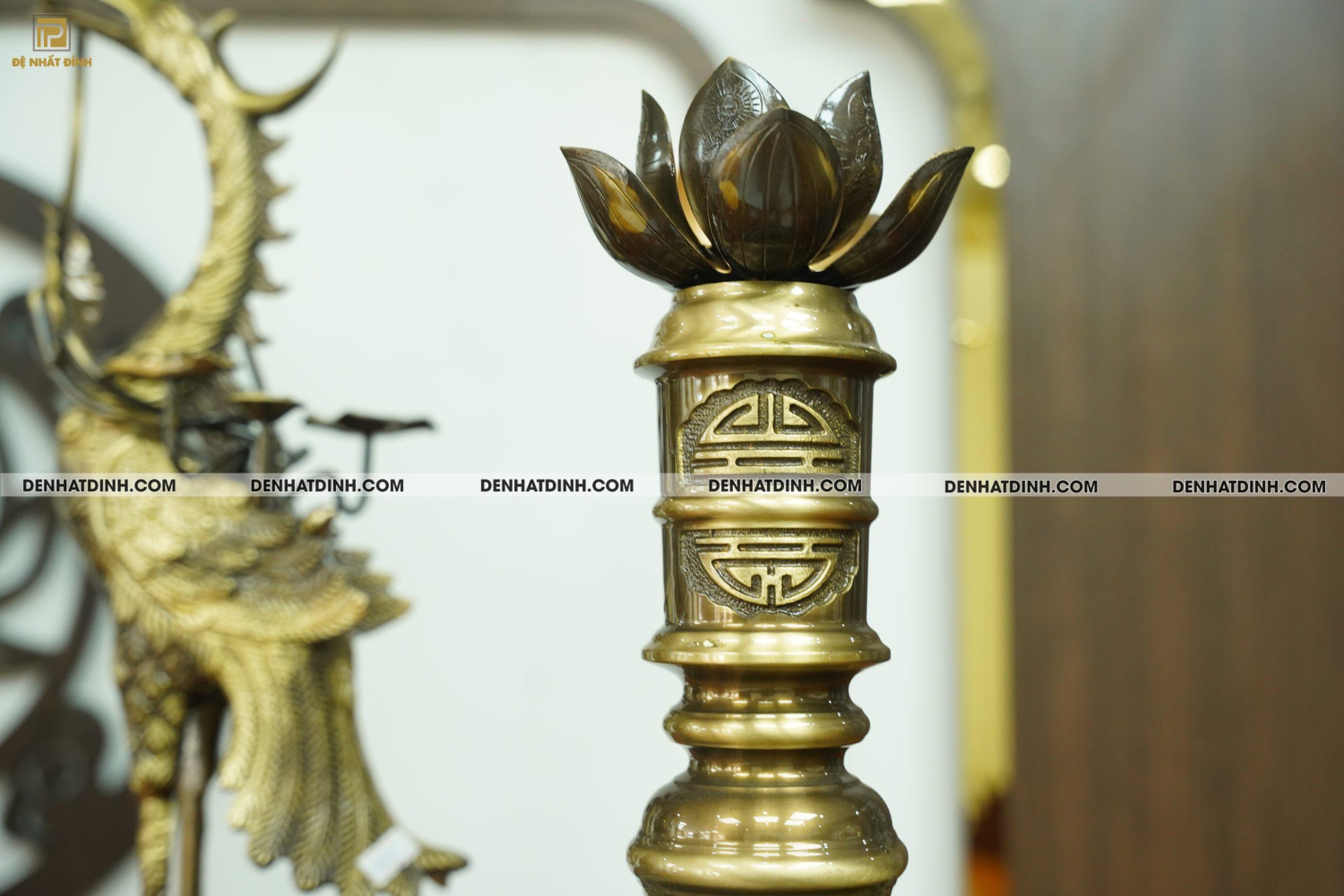 Bộ đỉnh đồng Ngũ sự Hoa Sòi màu hun cổ đủ kích thước - Ảnh 7