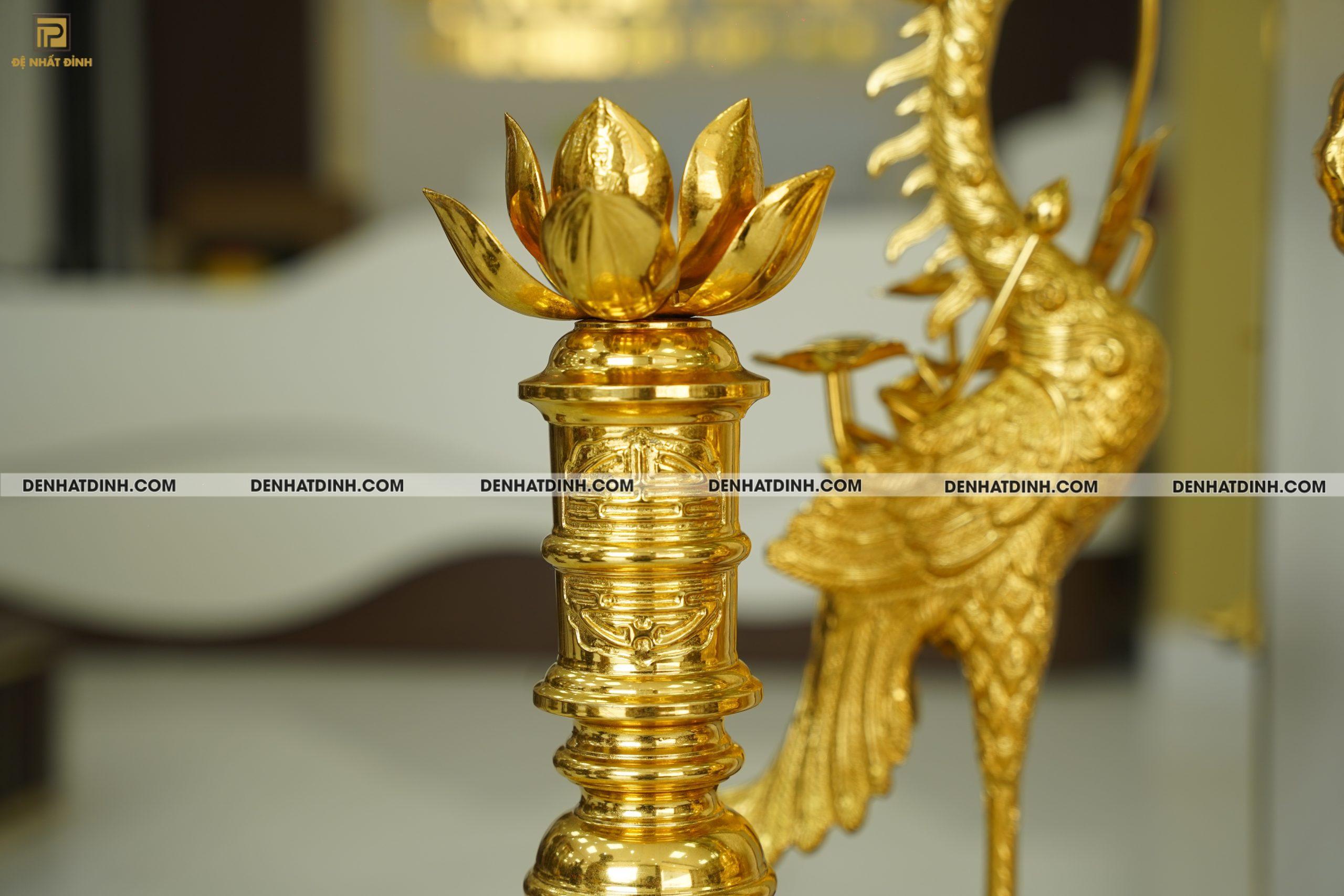 Bộ đỉnh đồng ngũ sự dát vàng 24K khắc 5 chữ Hán Phúc Lộc Thọ Khang Ninh - Ảnh 3