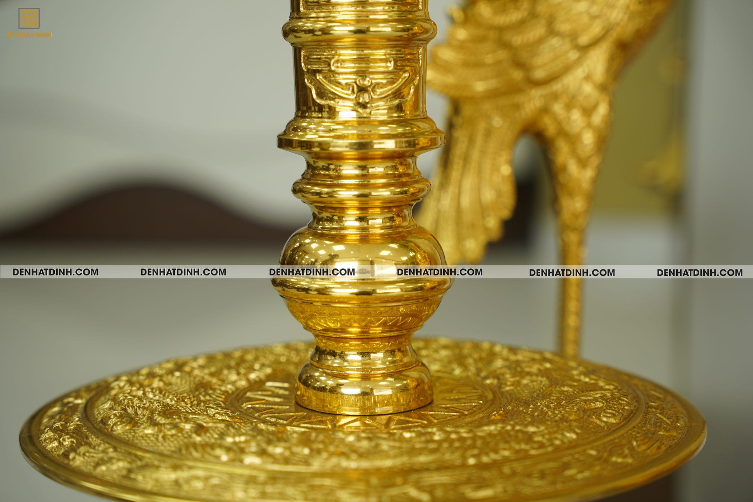 Bộ đỉnh đồng ngũ sự dát vàng 24K khắc 5 chữ Hán Phúc Lộc Thọ Khang Ninh - Ảnh 4