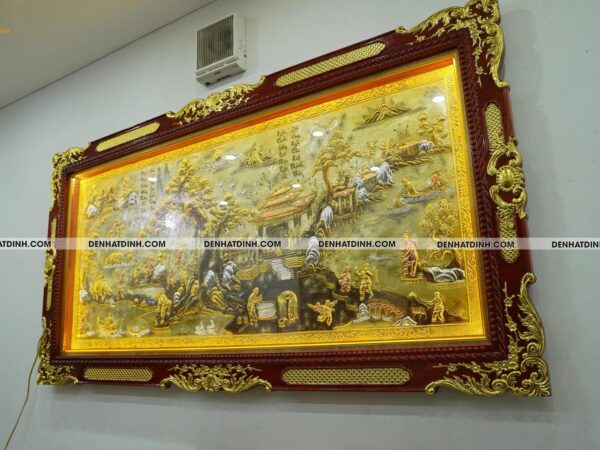 Alternative view of Tranh đồng quê dát vàng khung đục 1M2*2M3