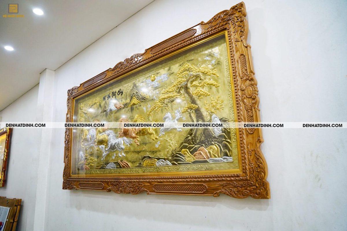 Bức tranh đồng Mã đáo thành công kích thước 1m2 x  2m3 khảm tam khí khung gỗ sồi Nga - Ảnh 3