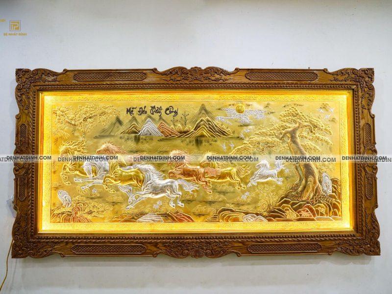 Bức tranh đồng Mã đáo thành công kích thước 1m2 x  2m3 khảm tam khí khung gỗ sồi Nga