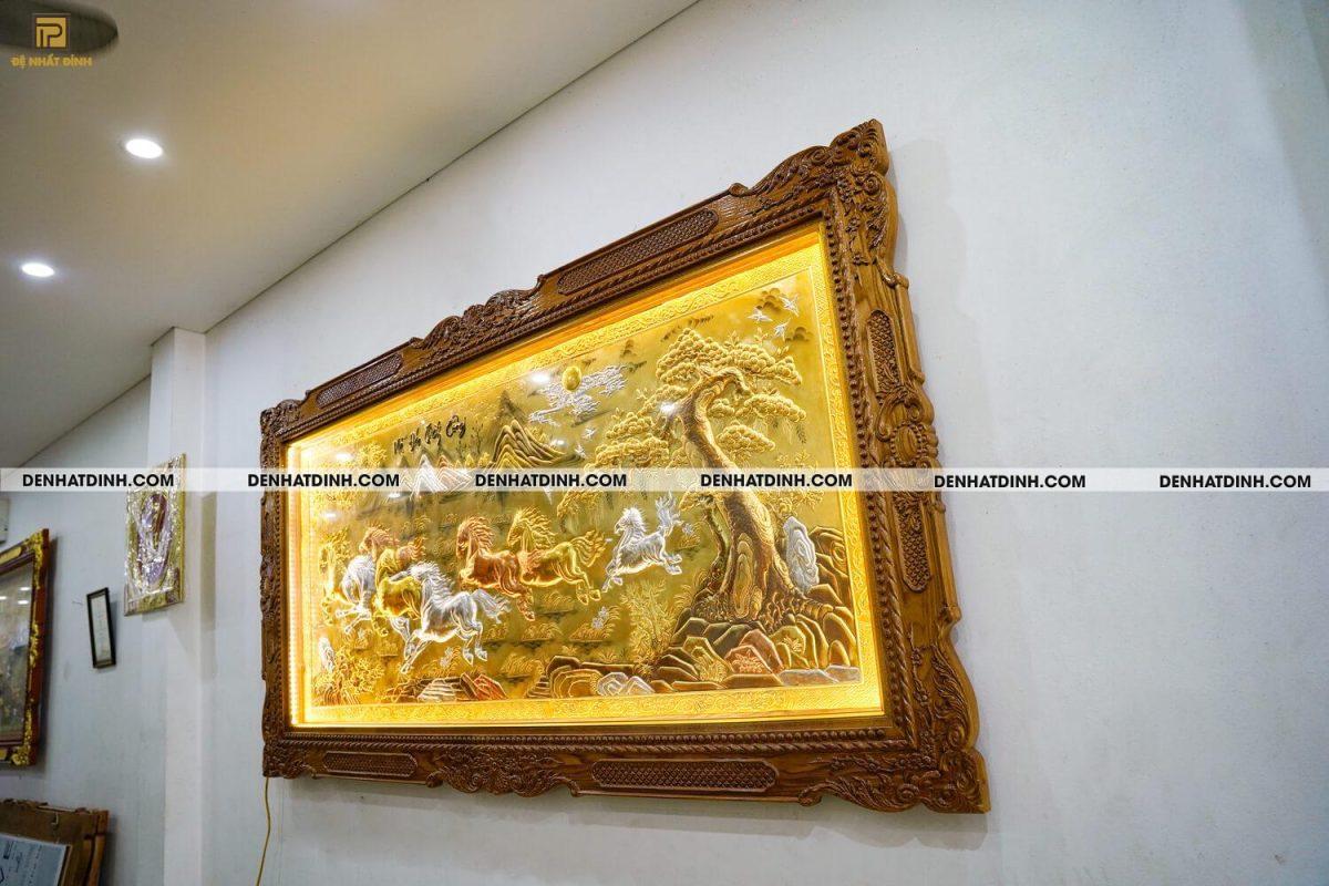 Bức tranh đồng Mã đáo thành công kích thước 1m2 x  2m3 khảm tam khí khung gỗ sồi Nga - Ảnh 2