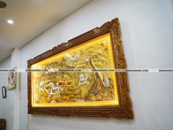 Alternative view of Bức tranh đồng Mã đáo thành công kích thước 1m2 x  2m3 khảm tam khí khung gỗ sồi Nga