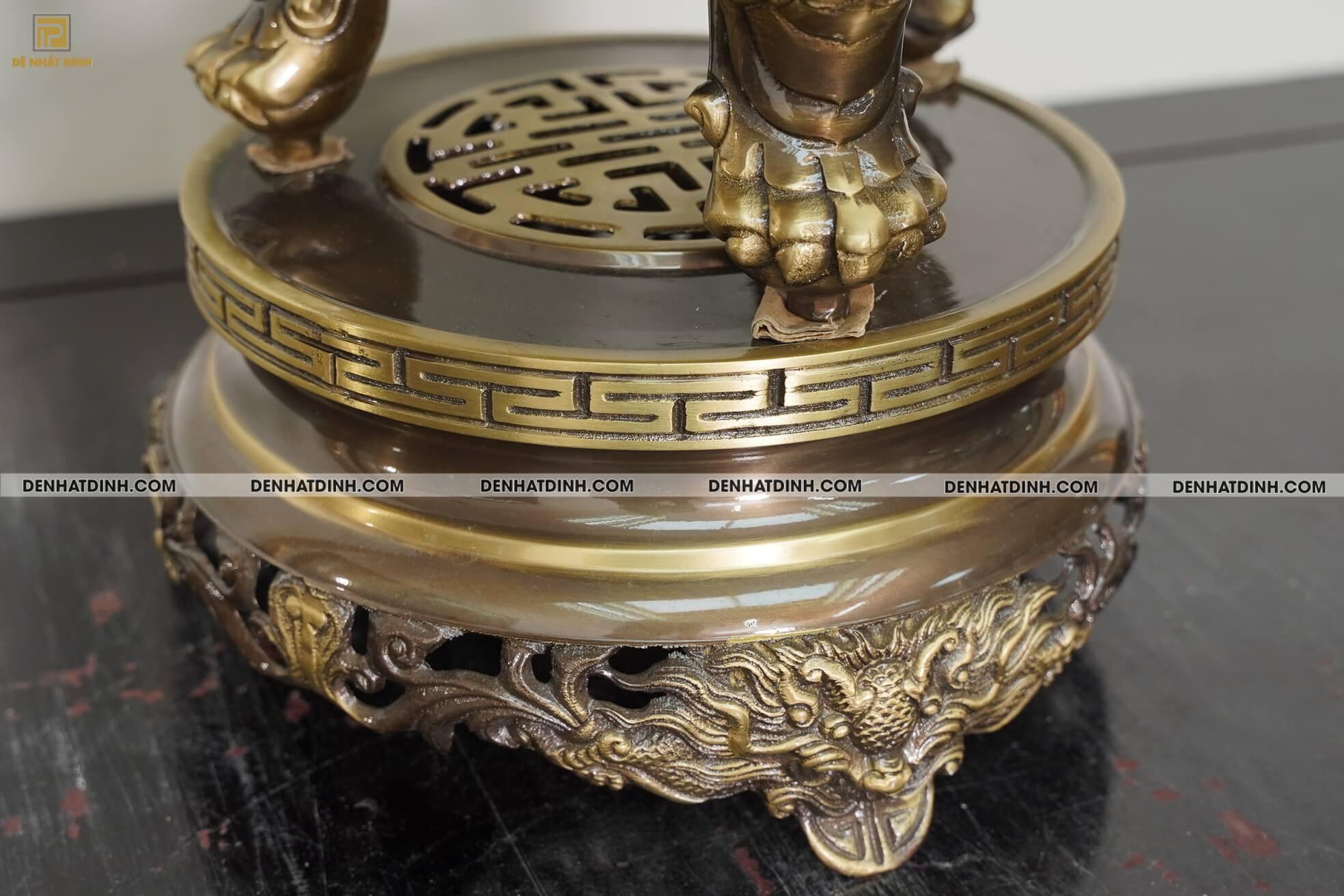 Bộ đỉnh thờ Ngũ Sự Song Long 5 chữ Hán màu công nghệ - Ảnh 11