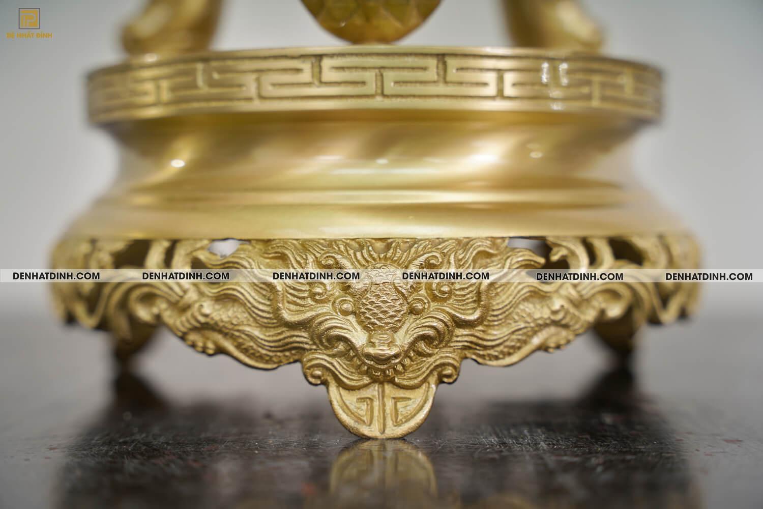Bộ Đỉnh Đồng Ngũ Sự Song Long 5 chữ Phúc Lộc Thọ Khang Ninh Màu Vàng Đồng Catut Nguyên Bản - Ảnh 7
