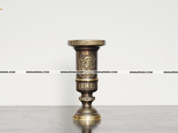 Ống hương bằng đồng cattut cao 25 màu hun cổ