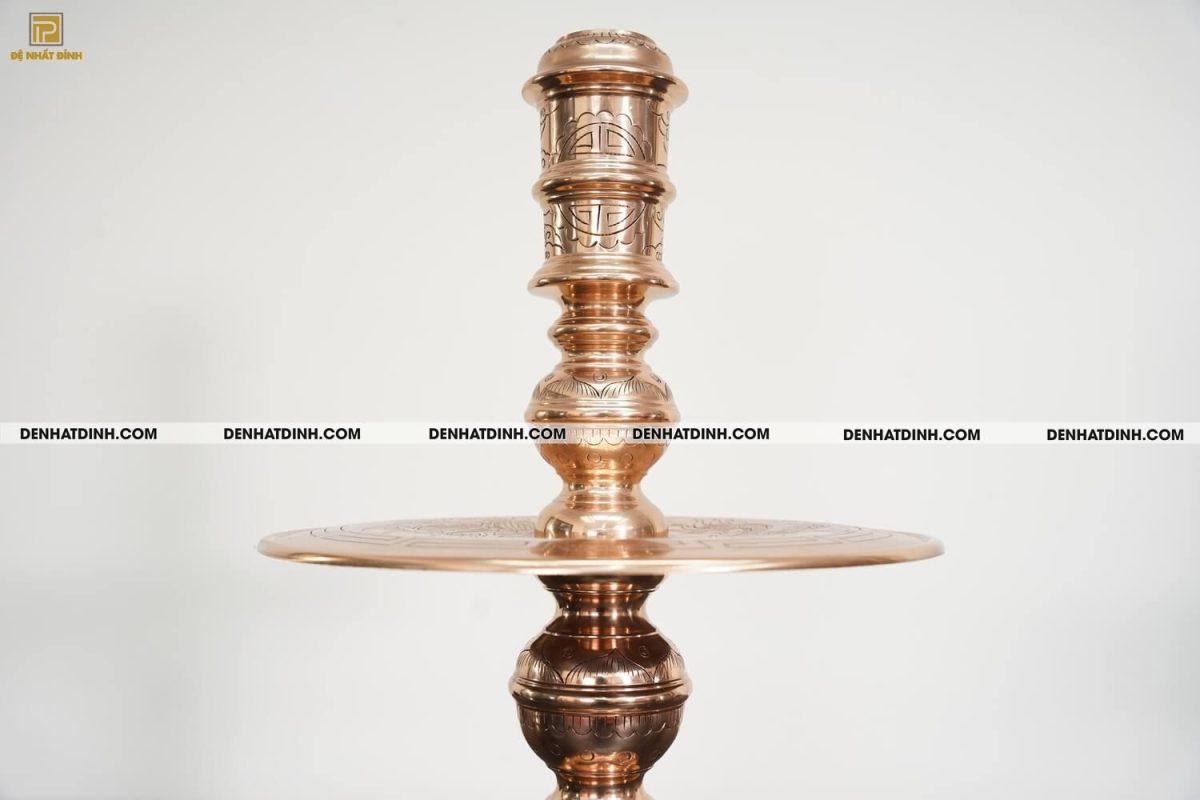 Bộ đỉnh thờ bằng đồng đỏ tam sự Nến hoa sòi cao 70cm - Ảnh 17