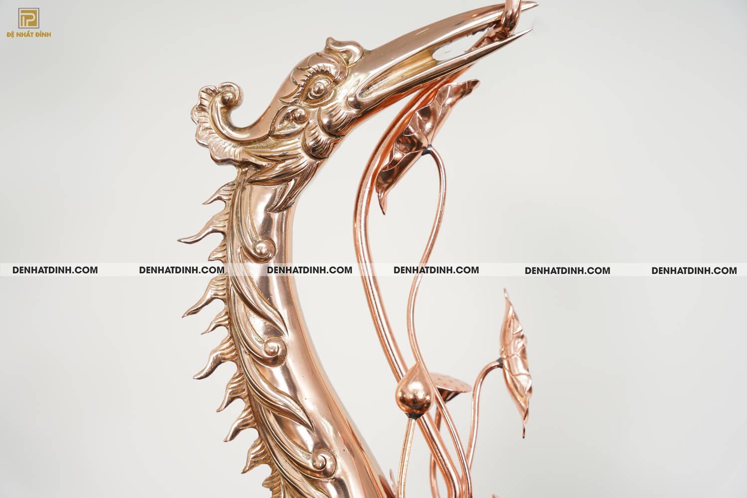 Bộ đỉnh thờ bằng đồng đỏ tam sự Nến hoa sòi cao 70cm - Ảnh 13