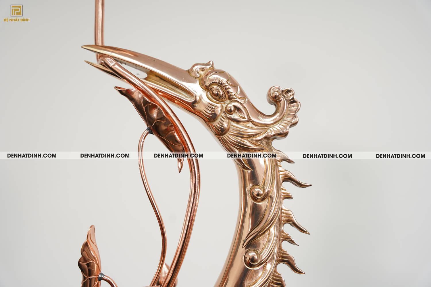 Bộ đỉnh thờ bằng đồng đỏ tam sự Nến hoa sòi cao 70cm - Ảnh 15