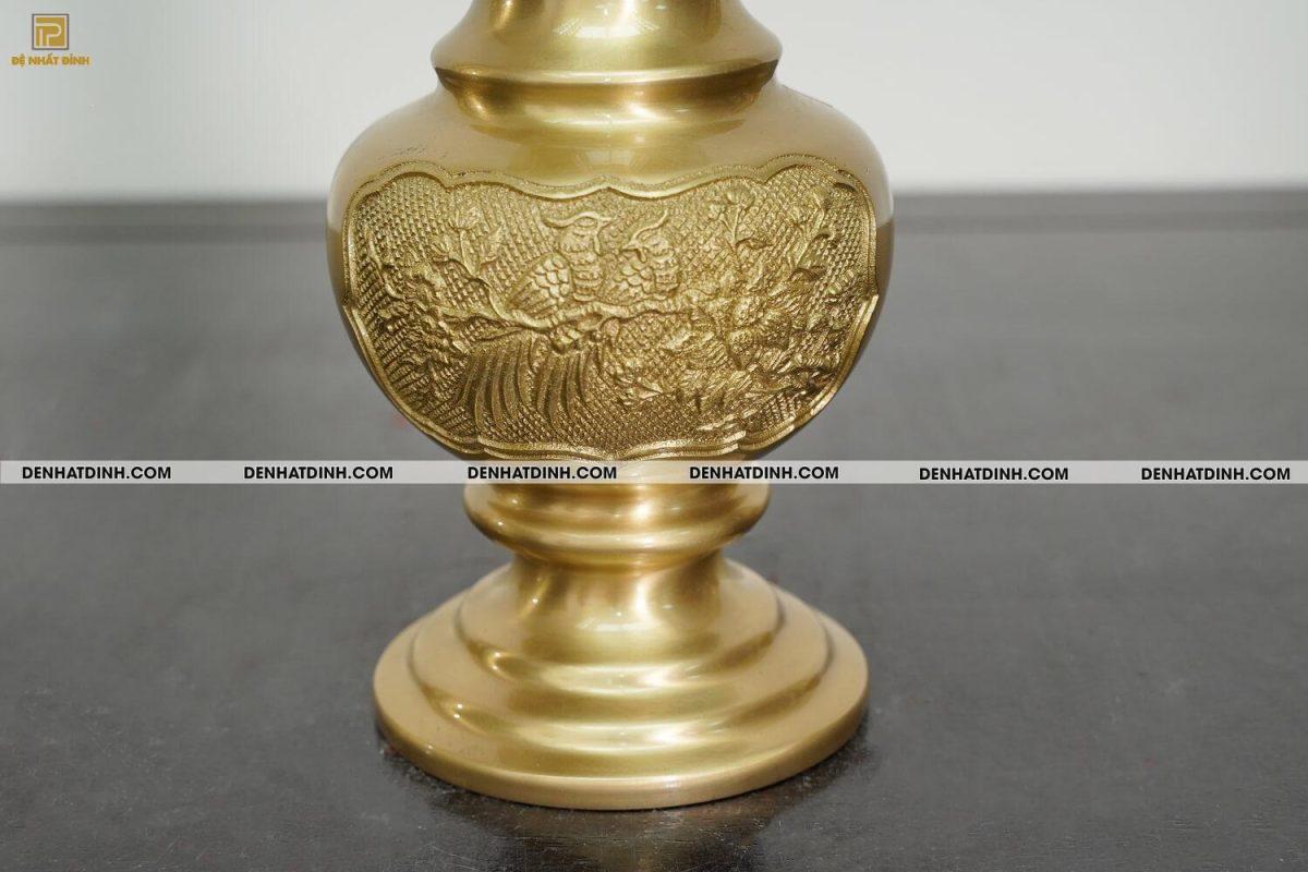 Lọ hoa bằng đồng cattut cao 25 cm màu vàng mộc - Ảnh 8