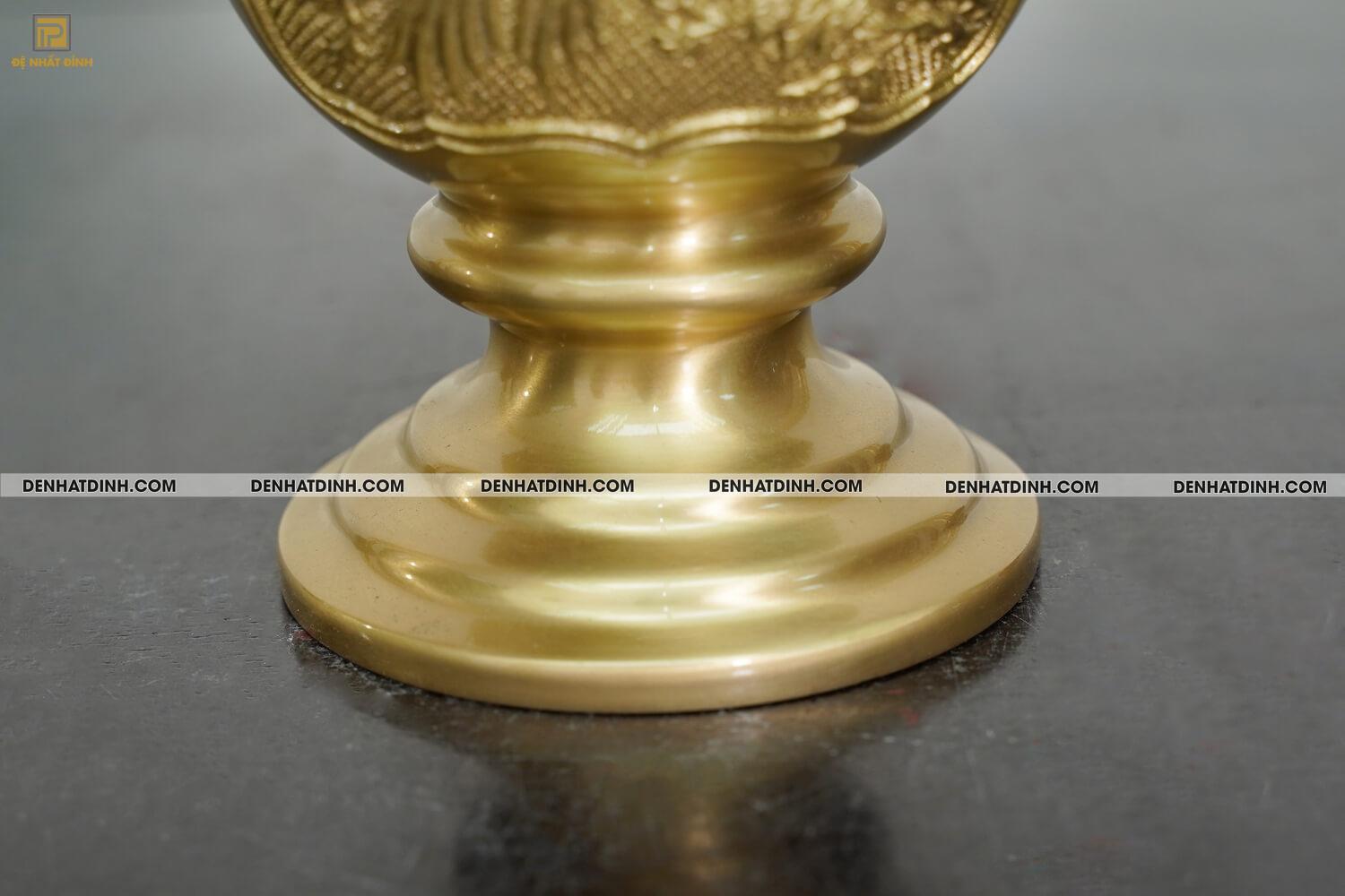 Lọ hoa bằng đồng cattut cao 30 cm màu vàng mộc - Ảnh 9