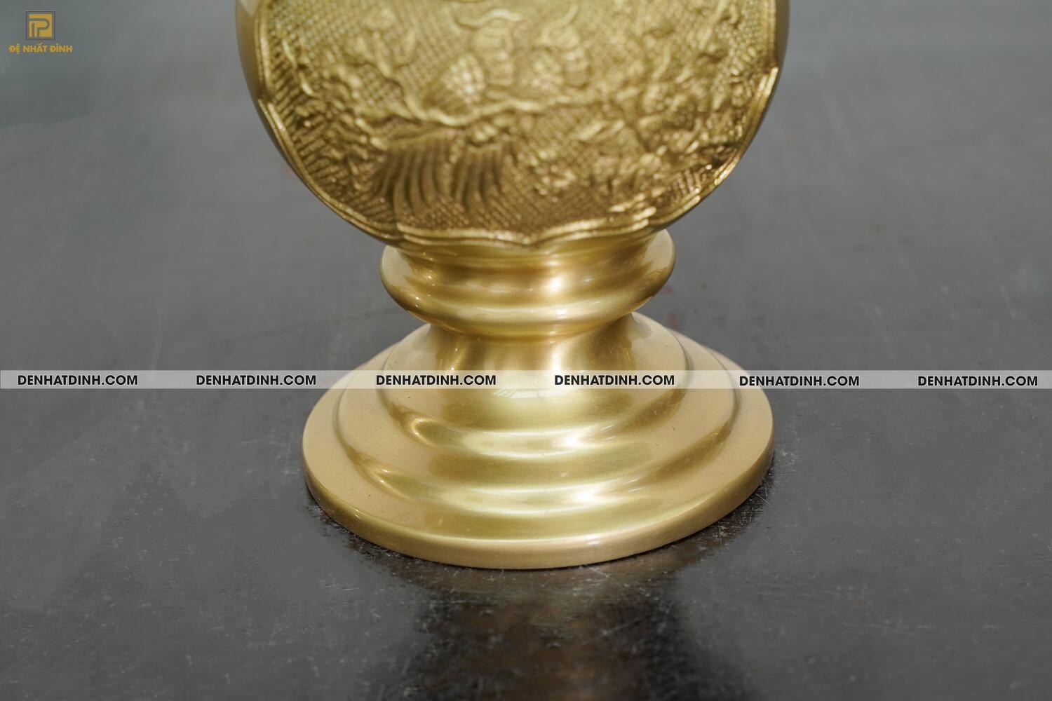 Lọ hoa bằng đồng cattut cao 25 cm màu vàng mộc - Ảnh 7