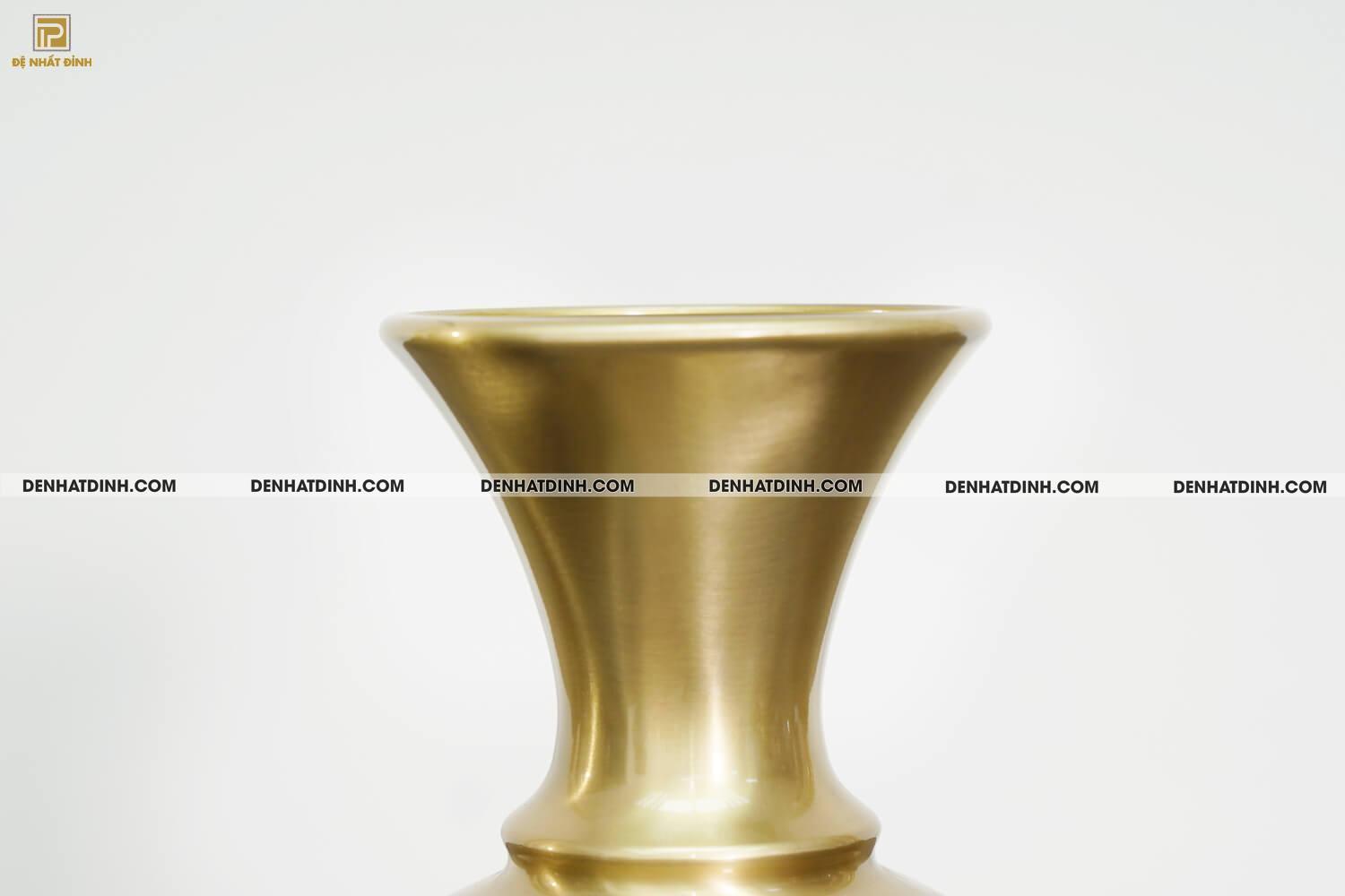 Lọ hoa bằng đồng cattut cao 25 cm màu vàng mộc - Ảnh 5