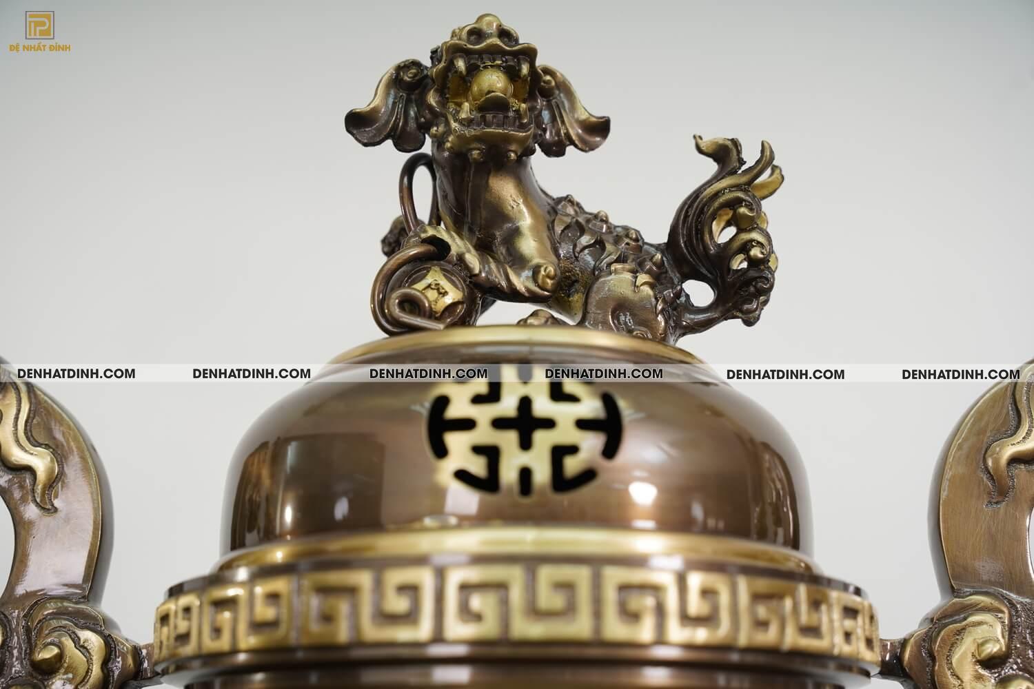 Bộ Đỉnh Đồng Ngũ Sự Họa Tiết Hoa Sòi Màu Công Nghệ - Ảnh 14