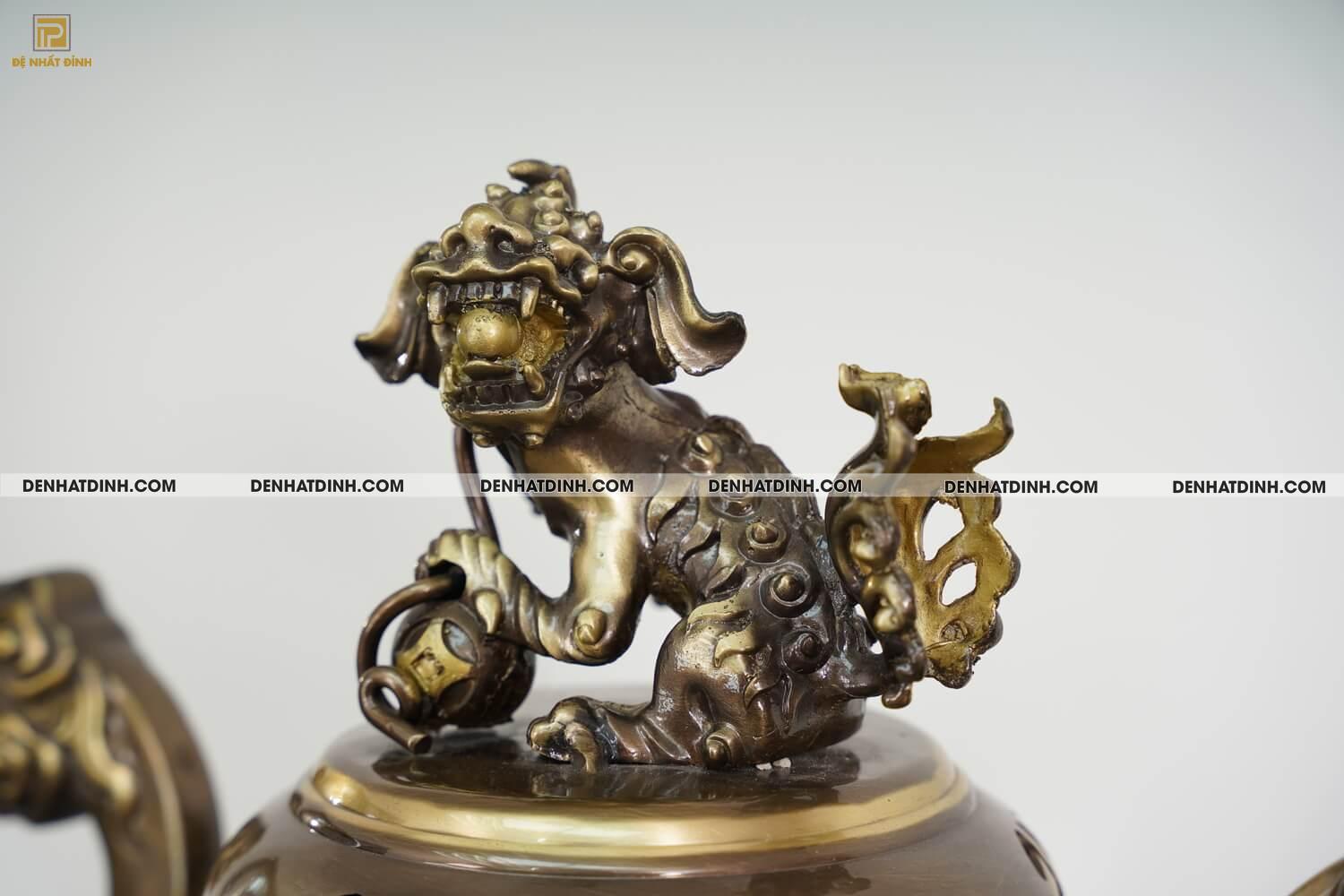 Bộ Đỉnh Đồng Ngũ Sự Họa Tiết Hoa Sòi Màu Công Nghệ - Ảnh 12