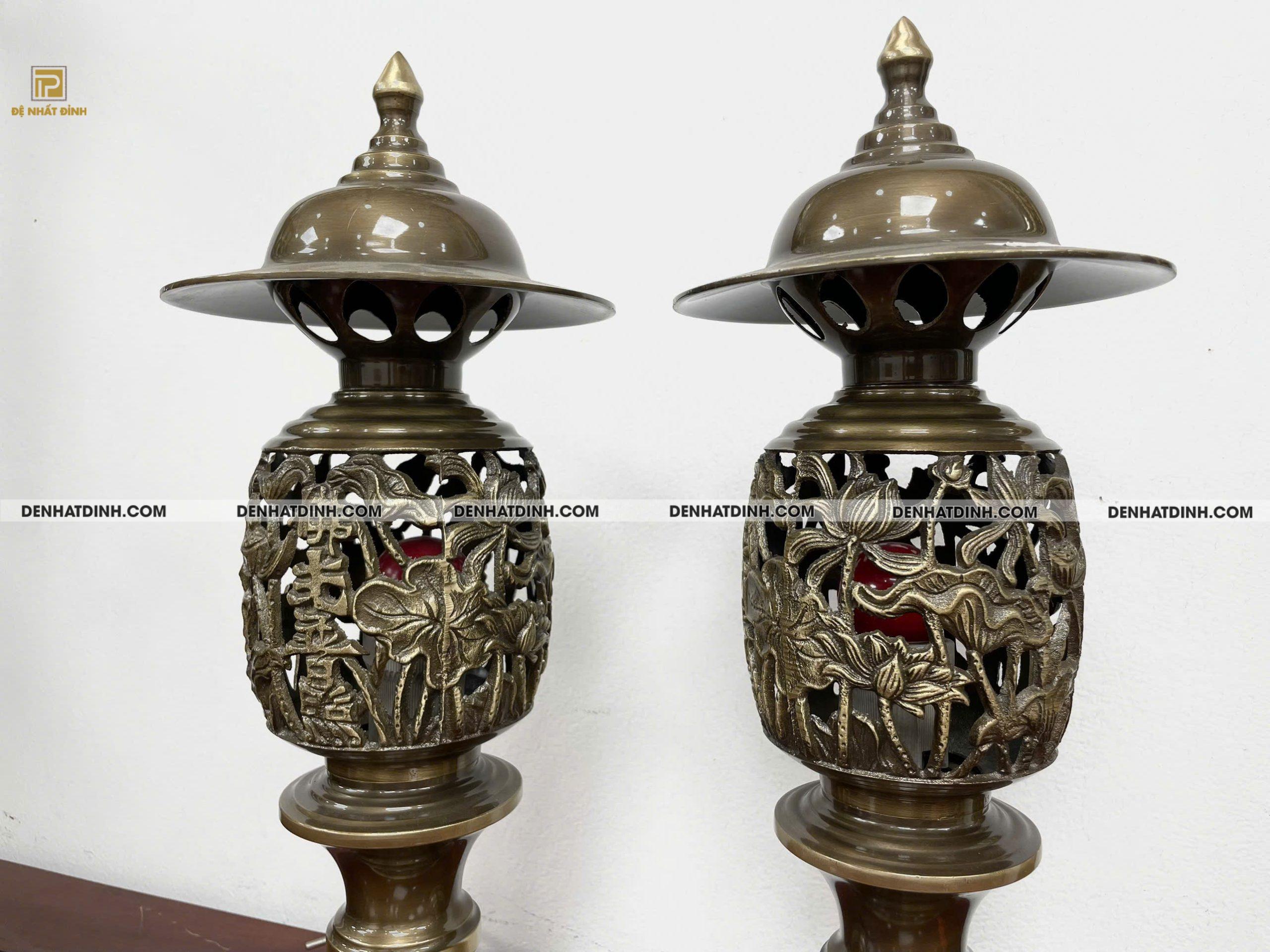 Đèn điện màu hun giả cổ cao 42cm, 44cm, 52cm, 57cm - Ảnh 3