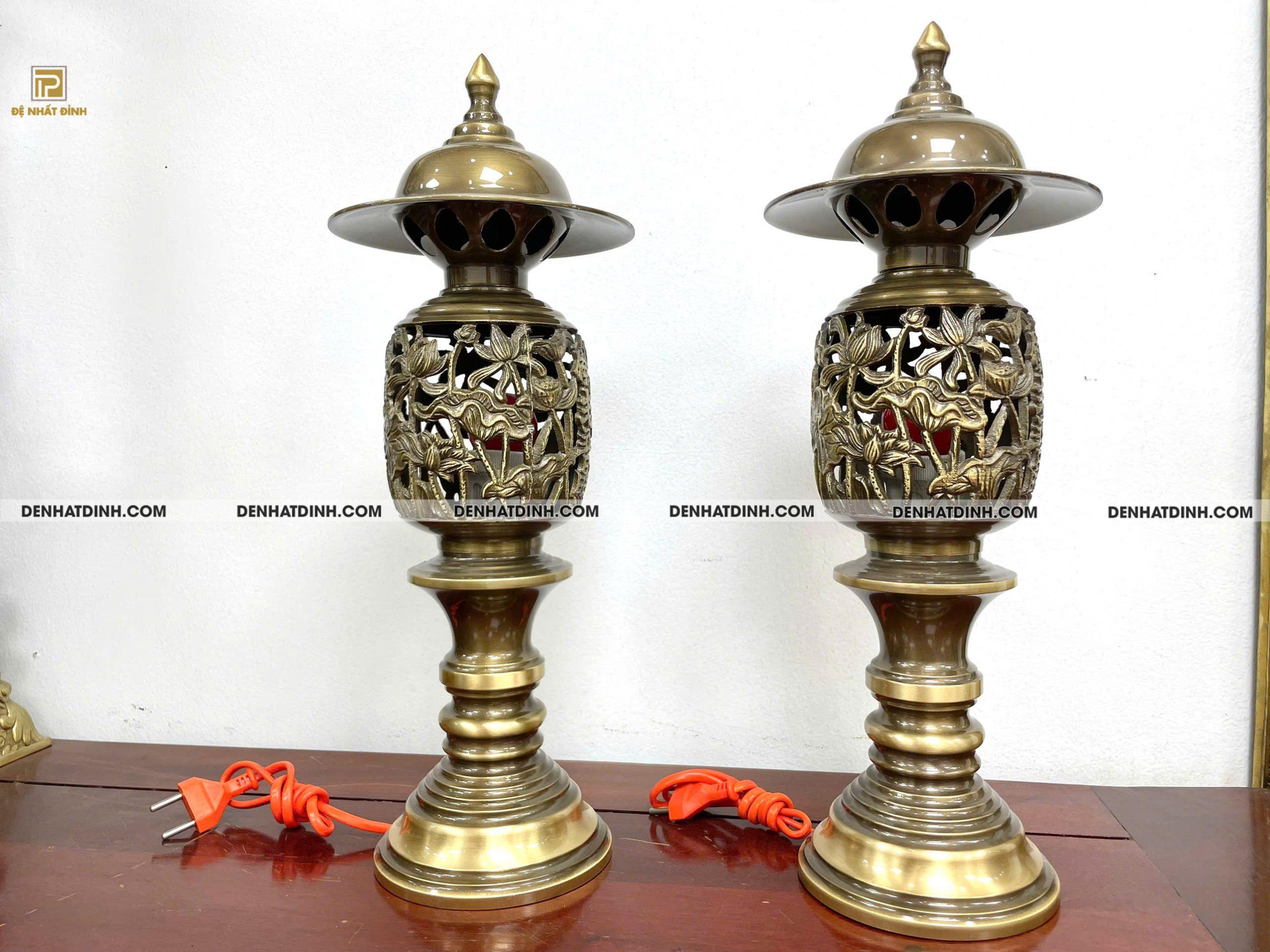 Đèn điện màu hun giả cổ cao 42cm, 44cm, 52cm, 57cm