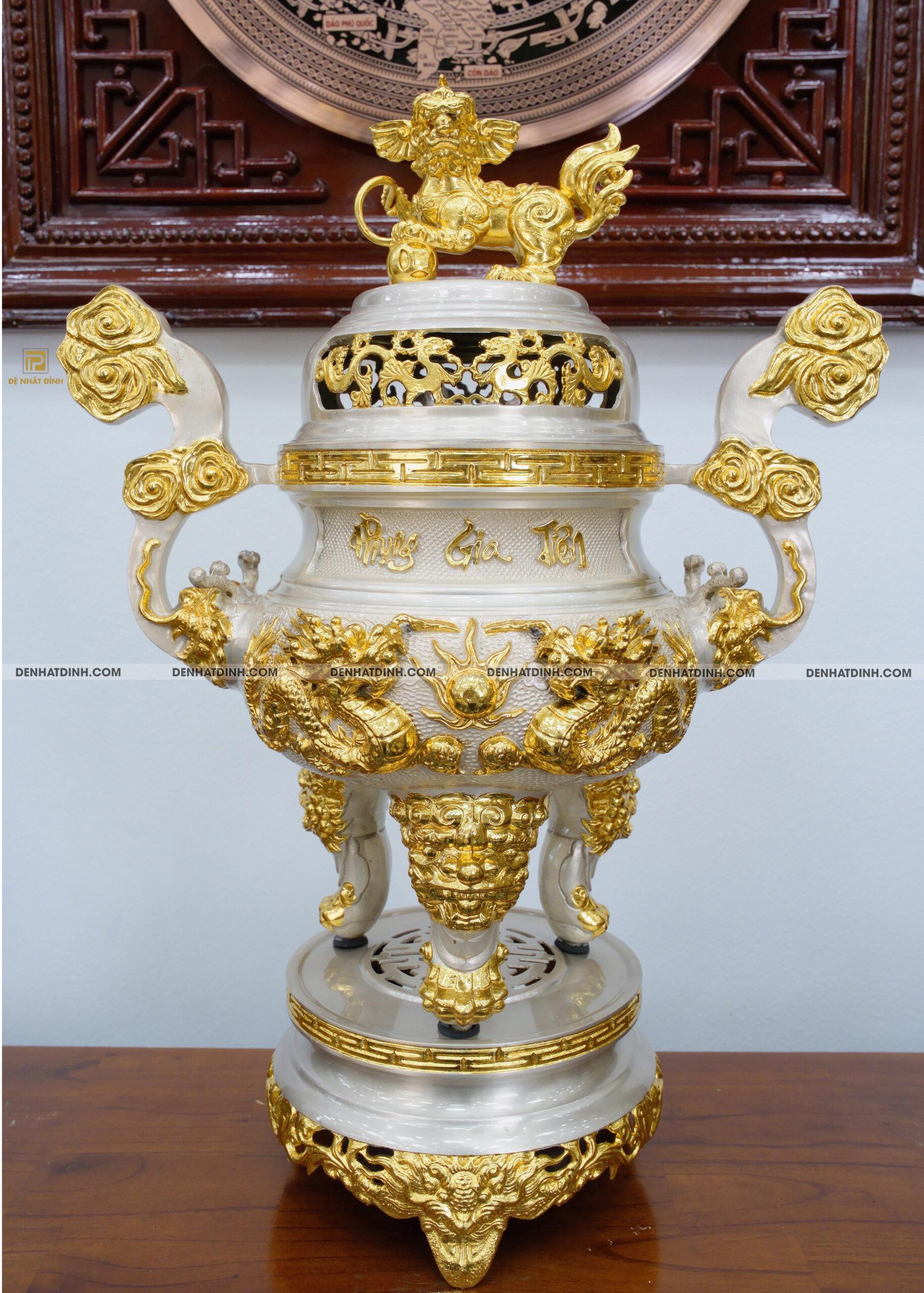 Bộ tam sự hạc Kim Bảo mạ bạc vàng - Ảnh 3