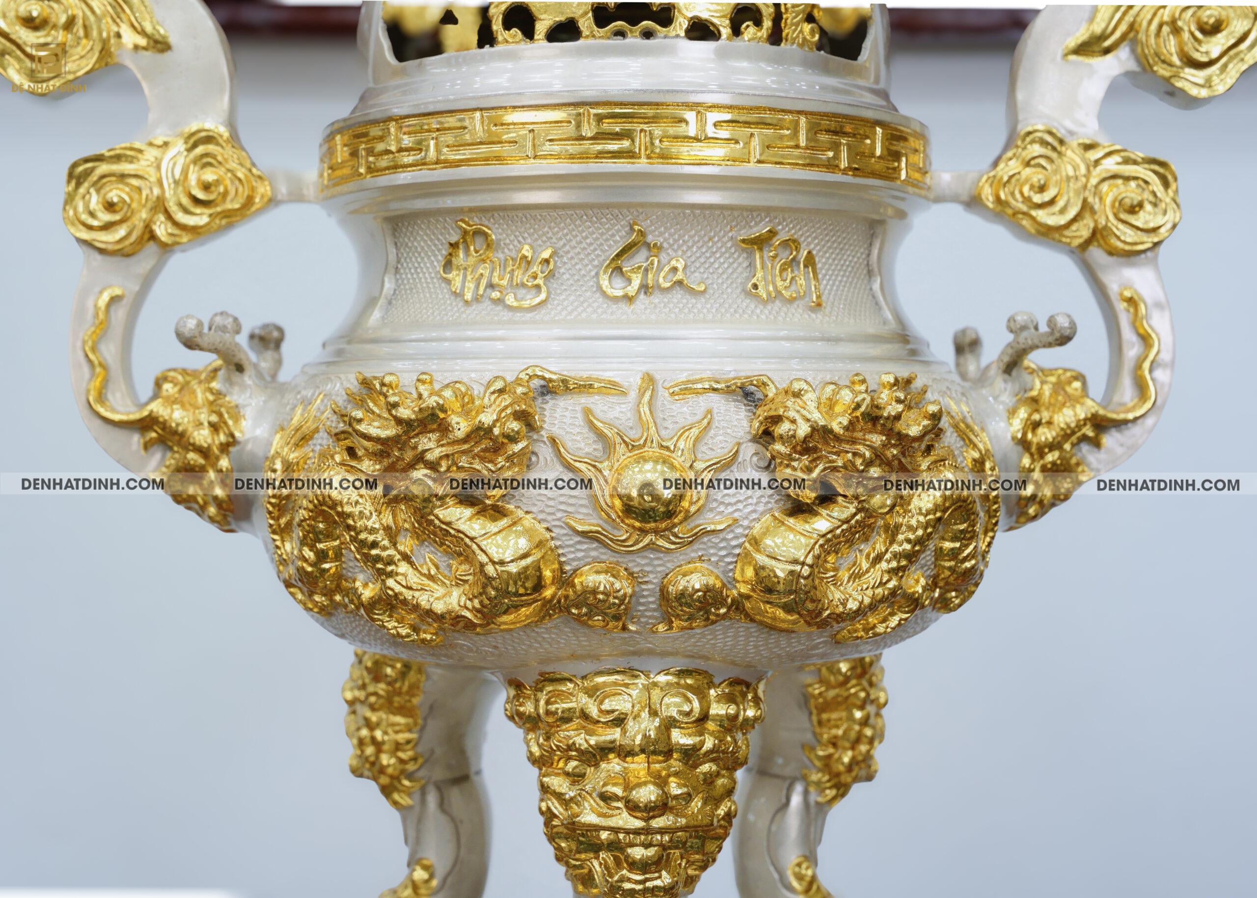 Bộ tam sự hạc Kim Bảo mạ bạc vàng - Ảnh 5