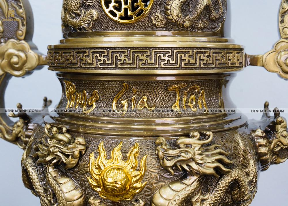 Bộ ngũ sự Phụng Gia Tiên Tứ Linh màu hun cổ kèm phụ kiện - Ảnh 11