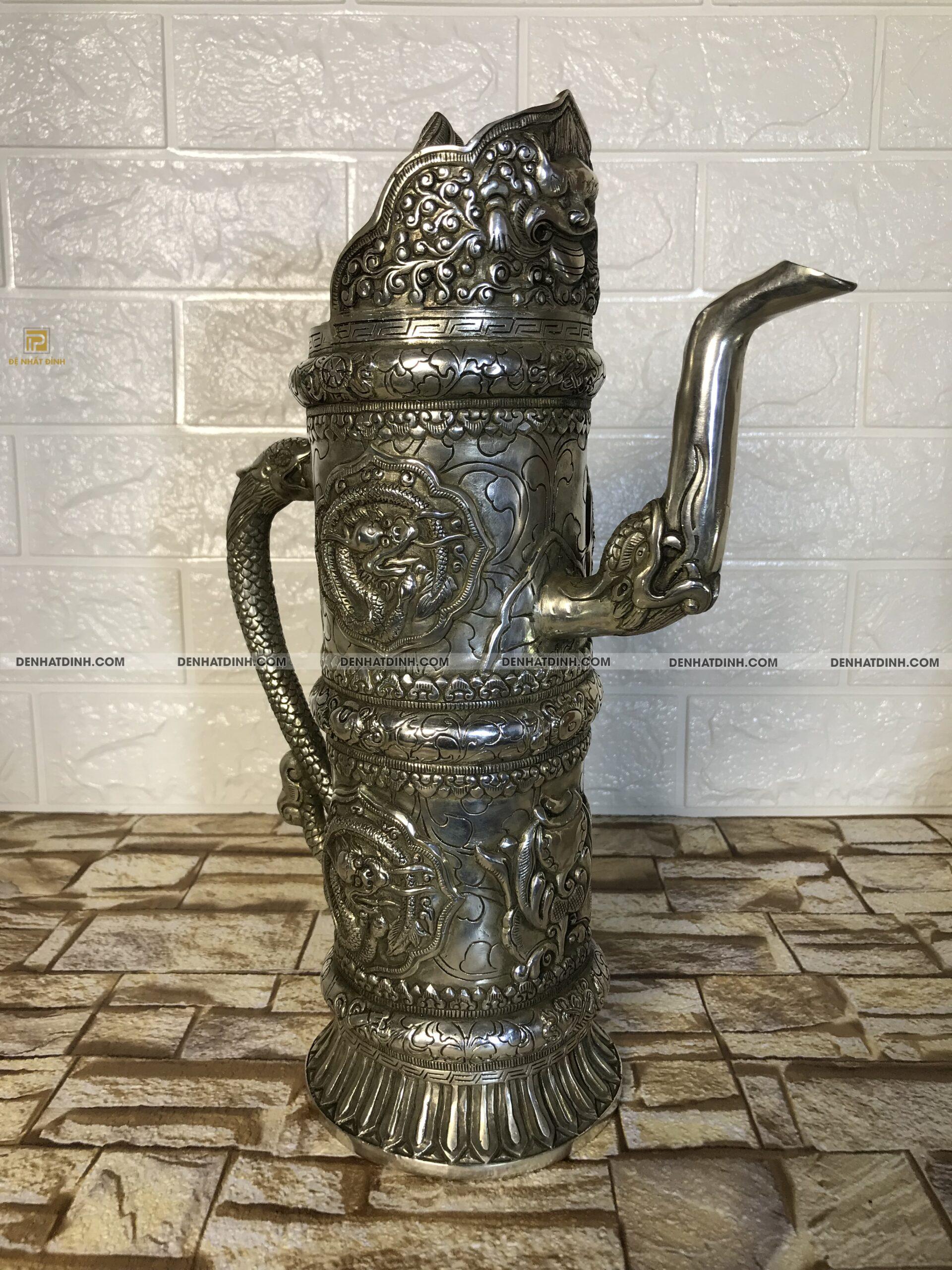 Ấm đồng cổ chạm rồng - Ảnh 3