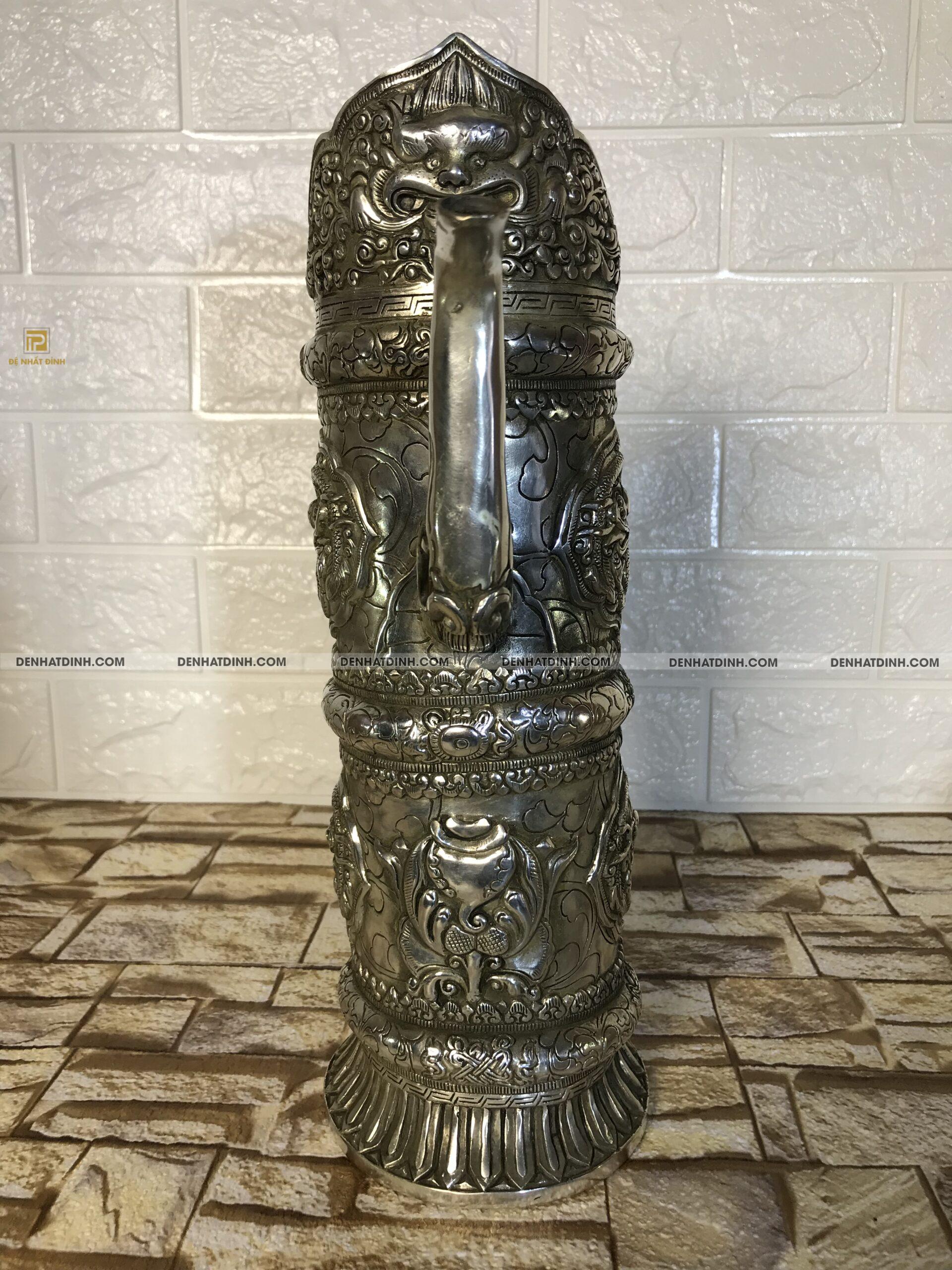 Ấm đồng cổ chạm rồng - Ảnh 4