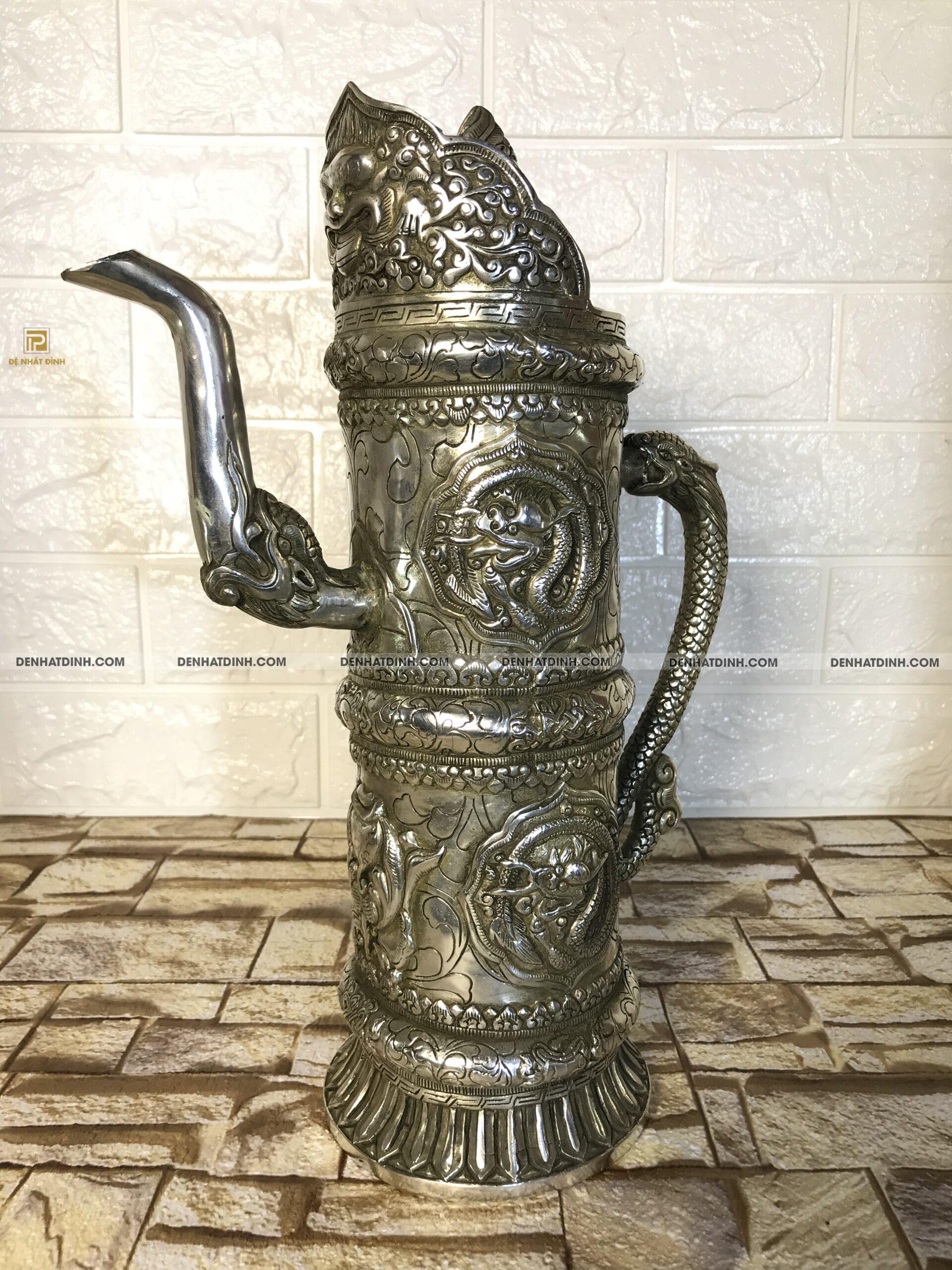 Ấm đồng cổ chạm rồng - Ảnh 5