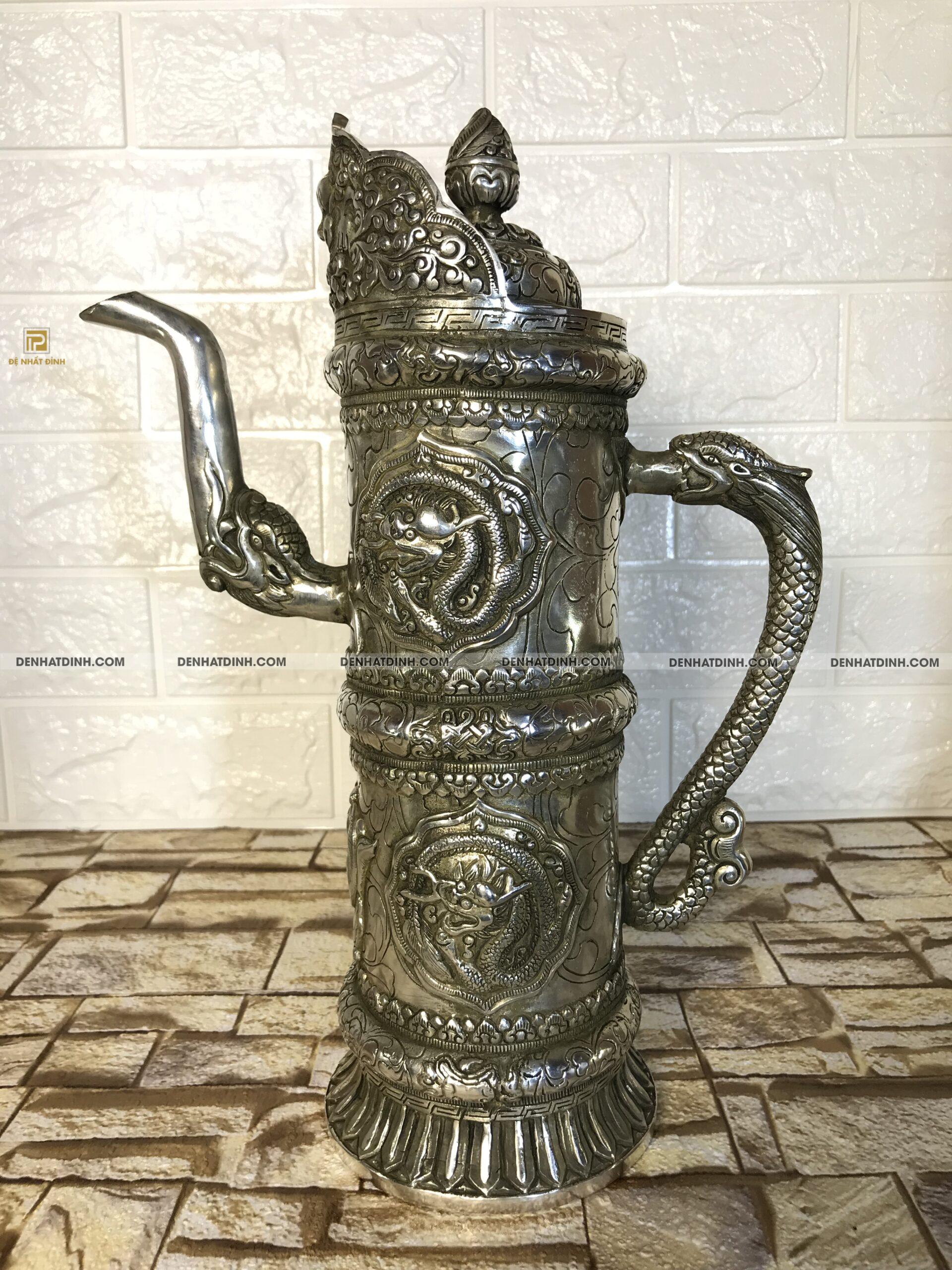 Ấm đồng cổ chạm rồng - Ảnh 6