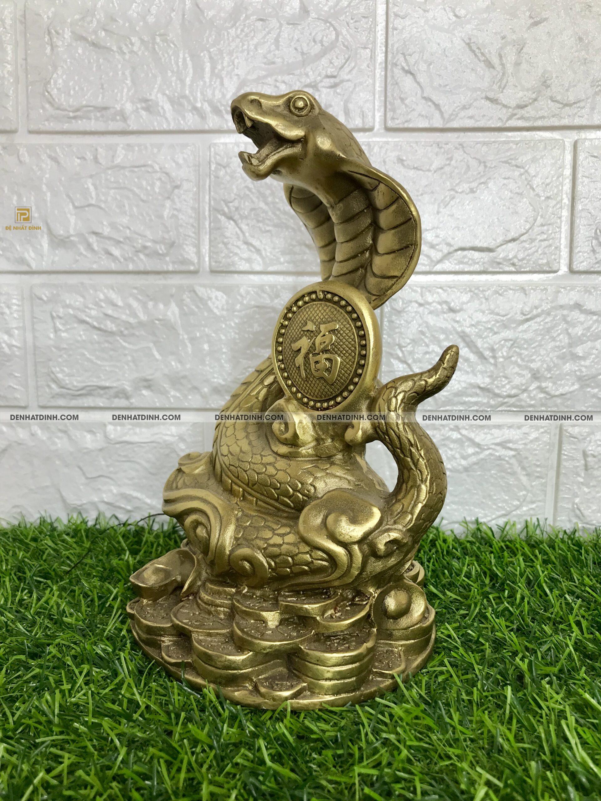 Tượng rắn thần tài đế tiền bằng đồng - Ảnh 3