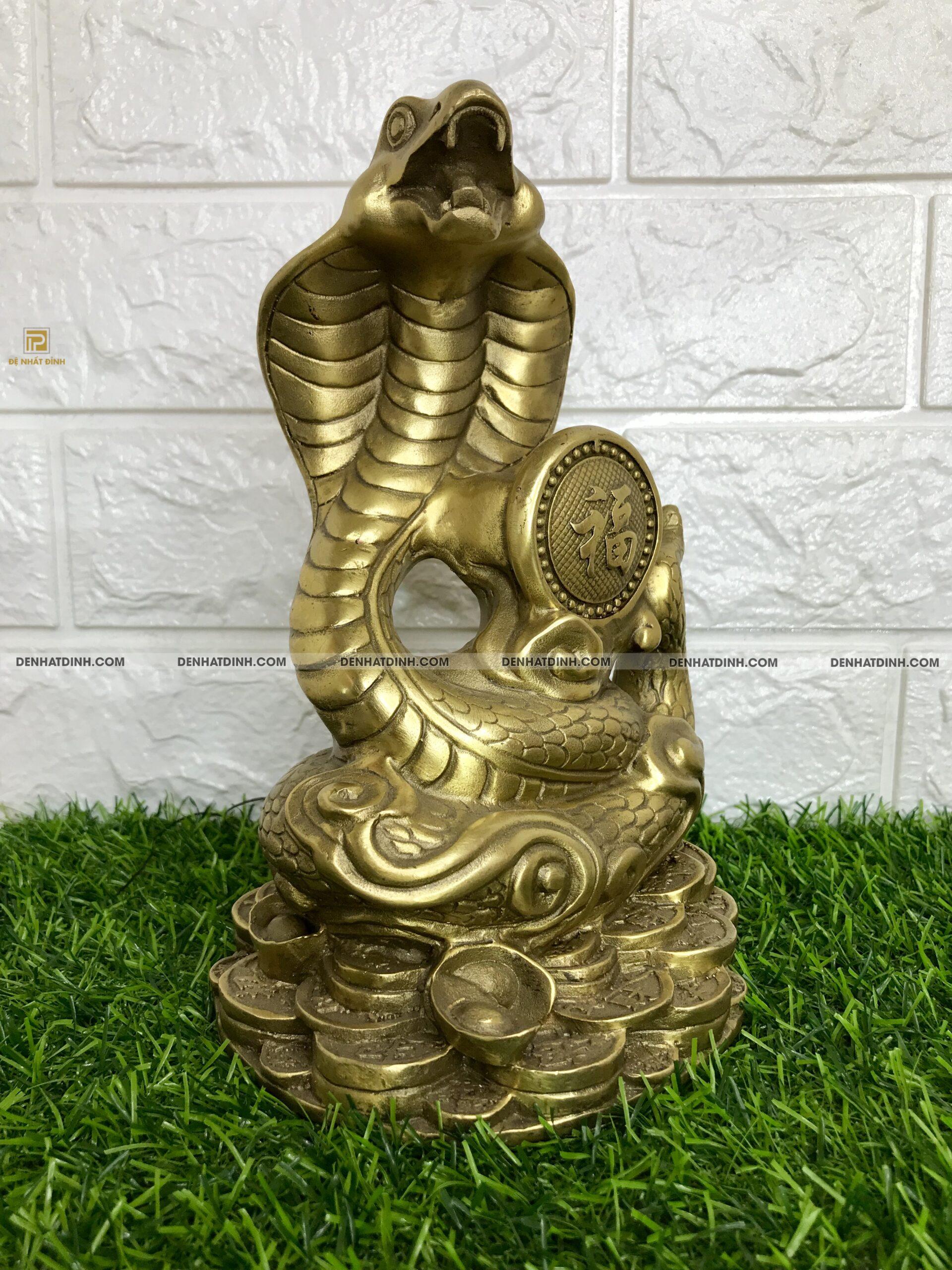 Tượng rắn thần tài đế tiền bằng đồng - Ảnh 4