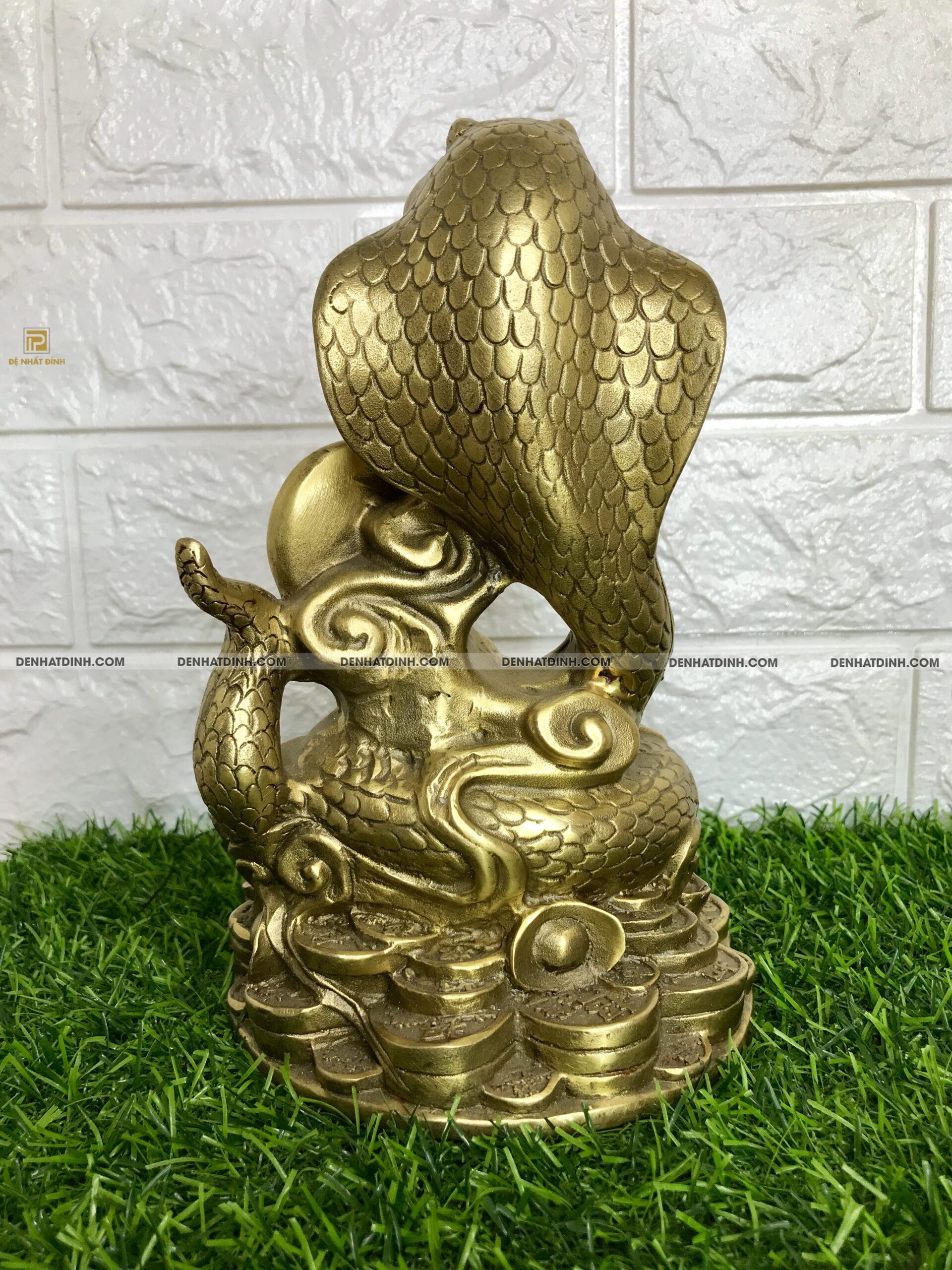 Tượng rắn thần tài đế tiền bằng đồng - Ảnh 5