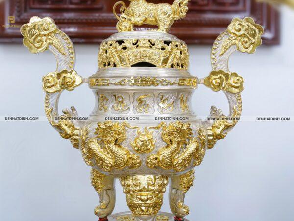 Đỉnh đồng Kim Bảo mạ bạc vàng