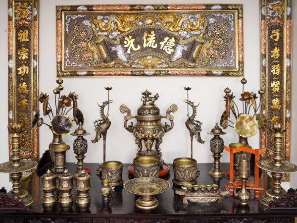 Bộ Ngũ sự Song Long 65 mẫu 3 hoa văn CN 36kg đầy đủ phụ kiện