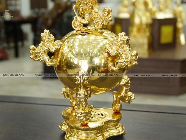 Đỉnh Thất Lân Vờn Cầu Mạ Vàng – Biểu Tượng Quyền Uy Và May Mắn Trong Không Gian Thờ - Ảnh 4