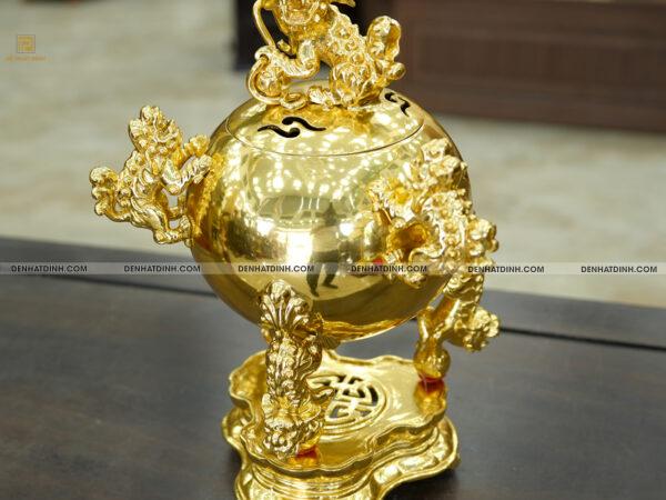 Đỉnh Thất Lân Vờn Cầu Mạ Vàng – Biểu Tượng Quyền Uy Và May Mắn Trong Không Gian Thờ - Ảnh 5