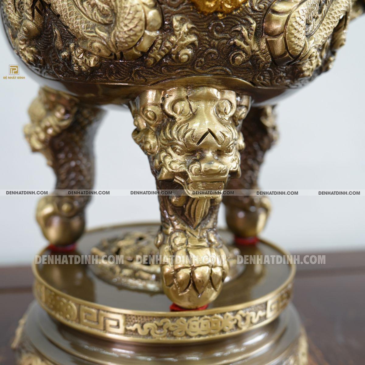 Đỉnh Đồng Phúc Lộc Thọ Khang Ninh Màu Hun Cổ - Ảnh 6