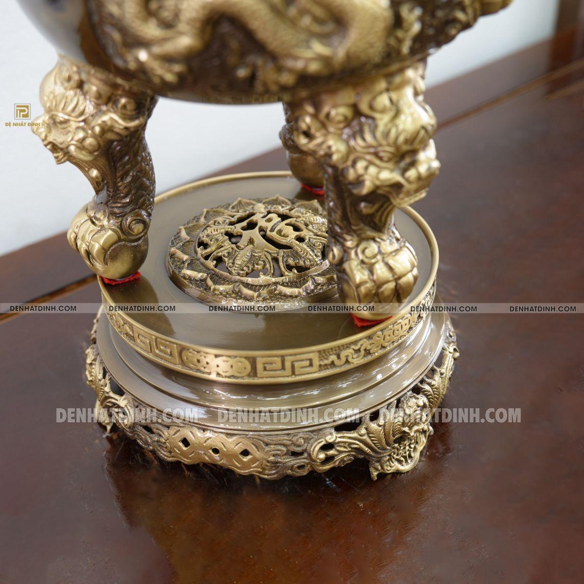 Đỉnh Đồng Phúc Lộc Thọ Khang Ninh Màu Hun Cổ - Ảnh 9
